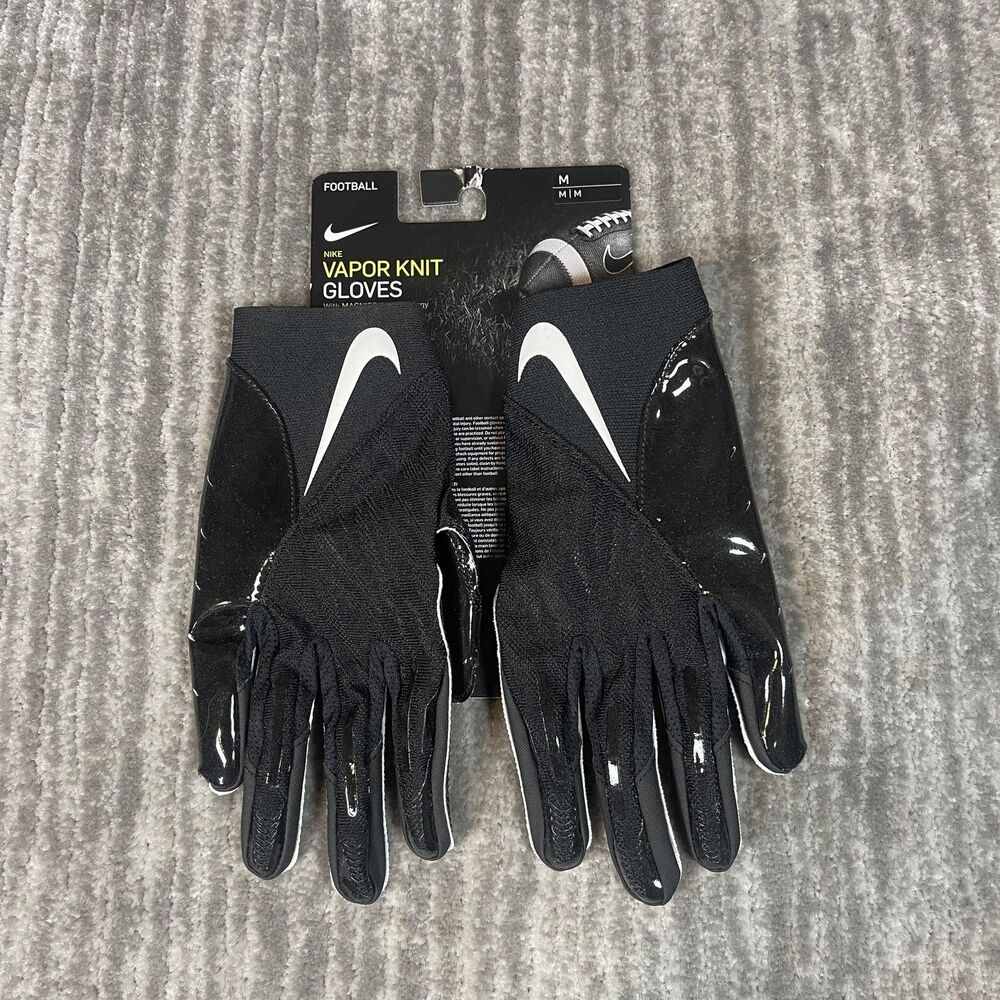 Nike Vapor Knit Football Gloves Mens Medium Black DX4529-091 Magnigrip New